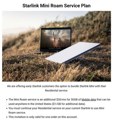 Starlink Mini Roam offer
