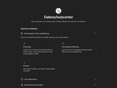 Screenshot of the ChatGPT privacy center showing the memory, personalized ads and location topics