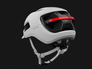 The helmet also functions as a turn signal.