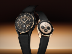 The TAG Heuer Connected Calibre E4 Golden Bright and Bright Black Edition smartwatches. (Image source: TAG Heuer)
