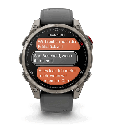 Satellite communication can also be used to write more trivial messages. (Image source: Garmin)