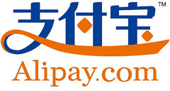 Alipay corporate logo, this mobile payment service coming soon to the US