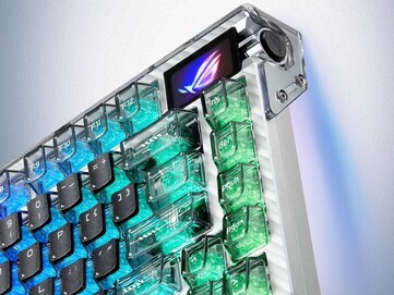 The Asus ROG Extreme SE has transparent keycaps and OLED screen. (Image source: Asus)