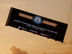 The video game display featuring Ninja Gaiden 4 gameplay that earned the Guinness World Record (image source: Xbox Wire)