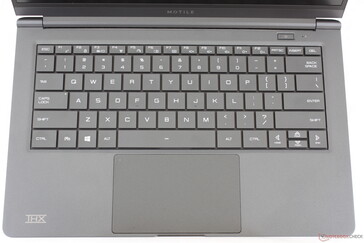 Standard keyboard layout with no special auxiliary keys or fingerprint readers