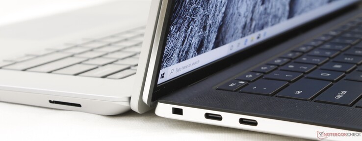 Left: Microsoft Surface Laptop 3 15, Right: Dell XPS 15 9500 Left: Microsoft Surface Laptop 3 15, Right: Dell XPS 15 9500