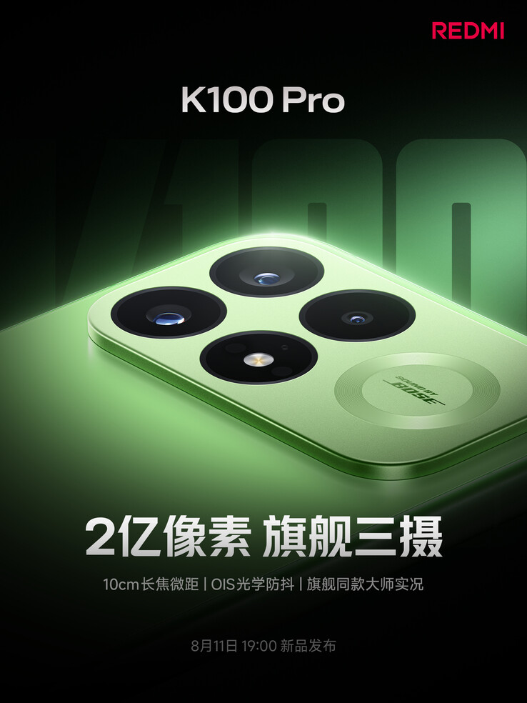The Redmi K100 Pro features a 200MP primary camera with OIS.