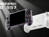 The Anbernic RG 557 gaming handheld will be available in two colors - purple and white. (Image source: Anbernic)