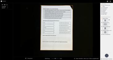The scan overview in the CZUR software with quick selection.
