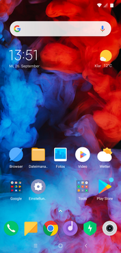 Default home screen