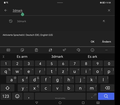 Keyboard in landscape mode