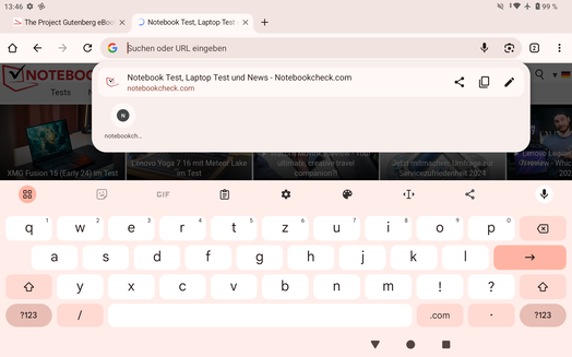 Keyboard horizontal
