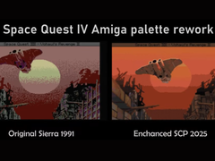 A screengrab comparing Space Quest's original Sierra offerings vs its enhanced SCP 2025 ports thanks to a palette rework (image source: annouk33)