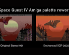 A screengrab comparing Space Quest's original Sierra offerings vs its enhanced SCP 2025 ports thanks to a palette rework (image source: annouk33)
