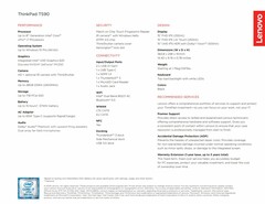 Specifications Lenovo ThinkPad T590