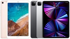 The Mi Pad 4 Plus (L) was released by Xiaomi in 2018 while Apple updated its iPad Pro (R) in 2021. (Image source: Xiaomi/Apple)