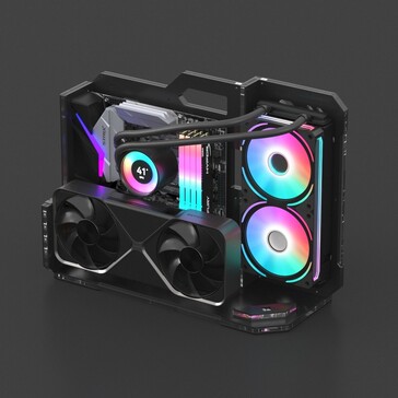 The Geeek Exo 1 open-air mATX case can support up to 335 mm GPUs. (Image source: Geeek)