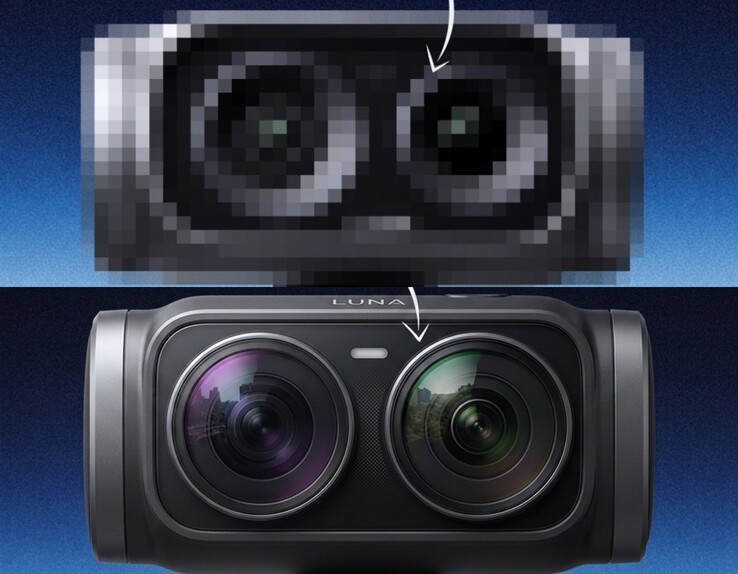 Gemini's interpretation of the leaked Insta360 Luna Ultra design. 