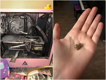 Aftermath of the gunshot and the recovered bullet.