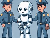 The founder of a supposed AI-powered checkout service has been arrested for fraud. The app allegedly relied almost entirely on human input. (Image source: Bing image generation)