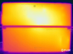 Surface temperatures stress test (rear side without kickstand)