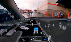 AI DRIVR on YouTube demonstrates his Tesla running on FSD v12 navigating a Costo parking lot with remarkable ease. (Image source: AI DRIVR on YouTube)