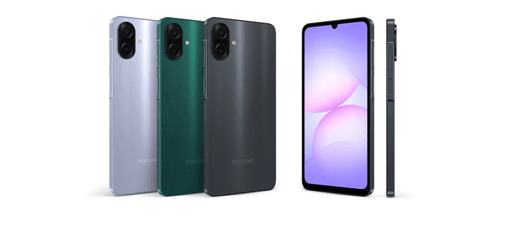 The Samsung Galaxy A07s in various colors