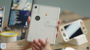 The working prototype of the Ayaneo Gaming Pad has a single rear camera instead of two as shown in earlier renders. (Image source: Ayaneo)