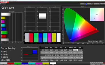 CalMAN: Colour Space – DCI P3 target colour space, increased contrast colour profile