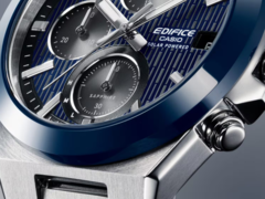 For the new Edifice models, the bezel color matches the dial perfectly. Pictured - a closeup of the Casio Edifice EFS-S650D-2A&#039;s bezel. (Image source: Casio) 