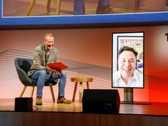 Tesla CEO Elon Musk made a surprise virtual appearance at Volkswagen&#039;s executive meeting (Image: Herbert Diess / Twitter)