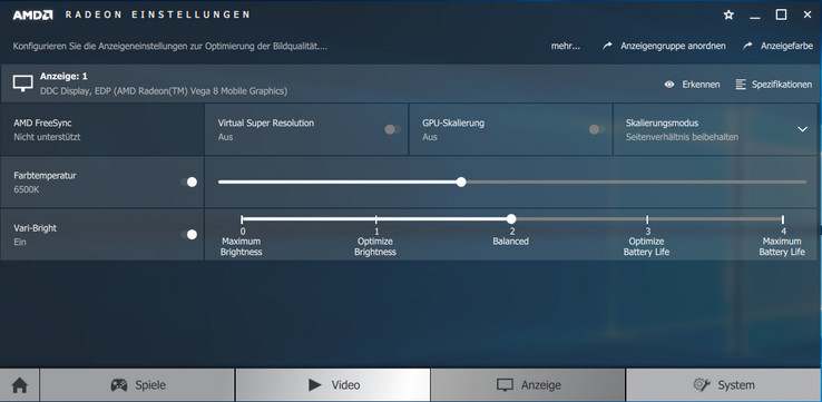 Radeon Settings was preloaded in the device