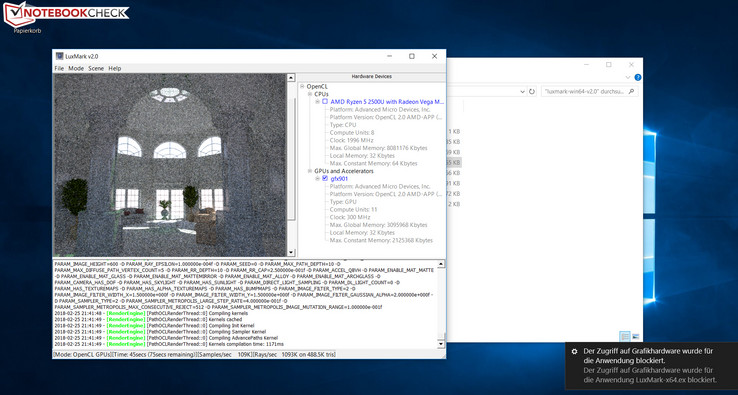 LuxMark cannot access the graphics hardware