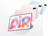 The MatePad Air 2026 starts at €799 in the EU. Pictured: a promo picture showing different colors and the keyboard accessory.