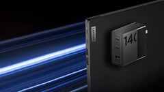 The new ThinkPlus GaN chargers are available in Black and White (Image source: Lenovo - edited)