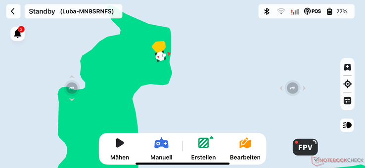 Map management, here creation of a no-go zone