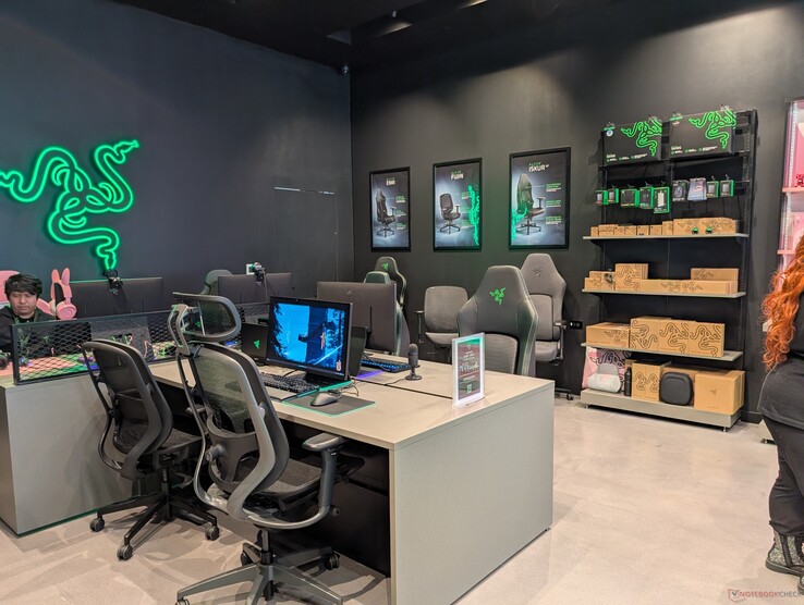 LAN area for users to game and to experience the Razer chairs
