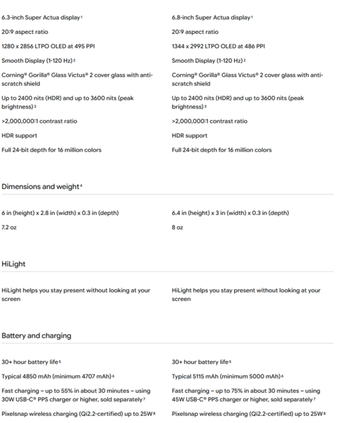 Pixel 11 Pro vs Pixel 11 Pro XL specs difference