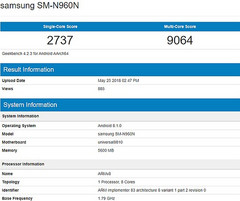 Samsung SM-N960N details on Geekbench with Exynos 9810 processor (Source: Geekbench Browser)