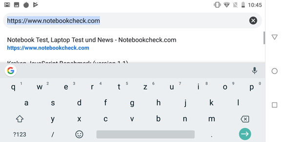 Keyboard in landscape mode