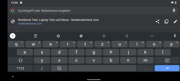 Keyboard in landscape mode