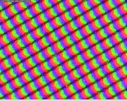 Grainy, matte subpixel grid