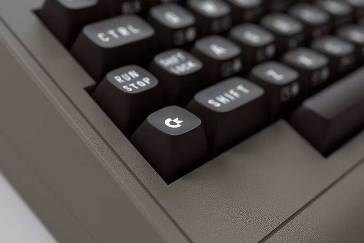 A mechanical keyboard is installed. (Image source: Commodore)