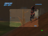 Halo Combat Evolved online multiplayer running on an Anbernic RG35XX H in a 23-player Blood Gulch match.