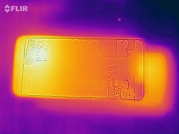 Heat map of the front of the device under load