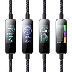The charging cable has different display modi