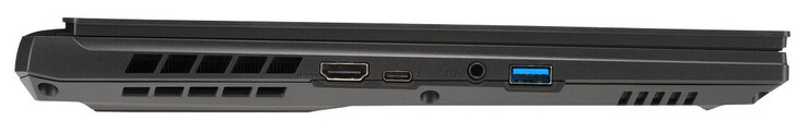On the left: HDMI 2.1, USB 3.2 Gen 1 (USB-C; DisplayPort), combo audio jack, USB 3.2 Gen 1 (USB A)