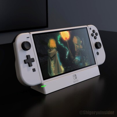 Nintendo Switch Pro fan-made render. (Image source: Shigeryu via @LeakyPandy)