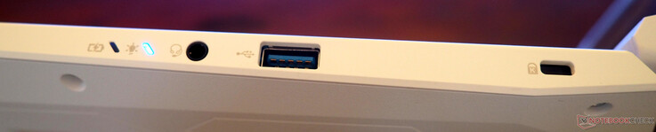 right side: Line-In/Out, USB-A 3.2, Kensington Lock