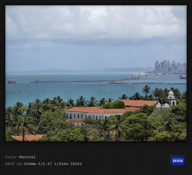 Looking out from Olinda's old town toward the more distant surroundings with the 200 mm telephoto lens